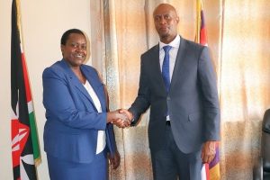 Machakos University Vice Chancellor, Professor Joyce Agalo with Hon. Caleb Mutiso Mule during Machakos NG-CDF Bursary Allocation